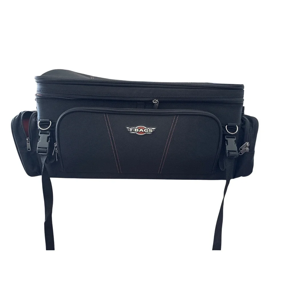 T-Bags Dekker II Tour-Pak Bag Black Motorcycle Luggage‎ TB1600DT Reflective Trim